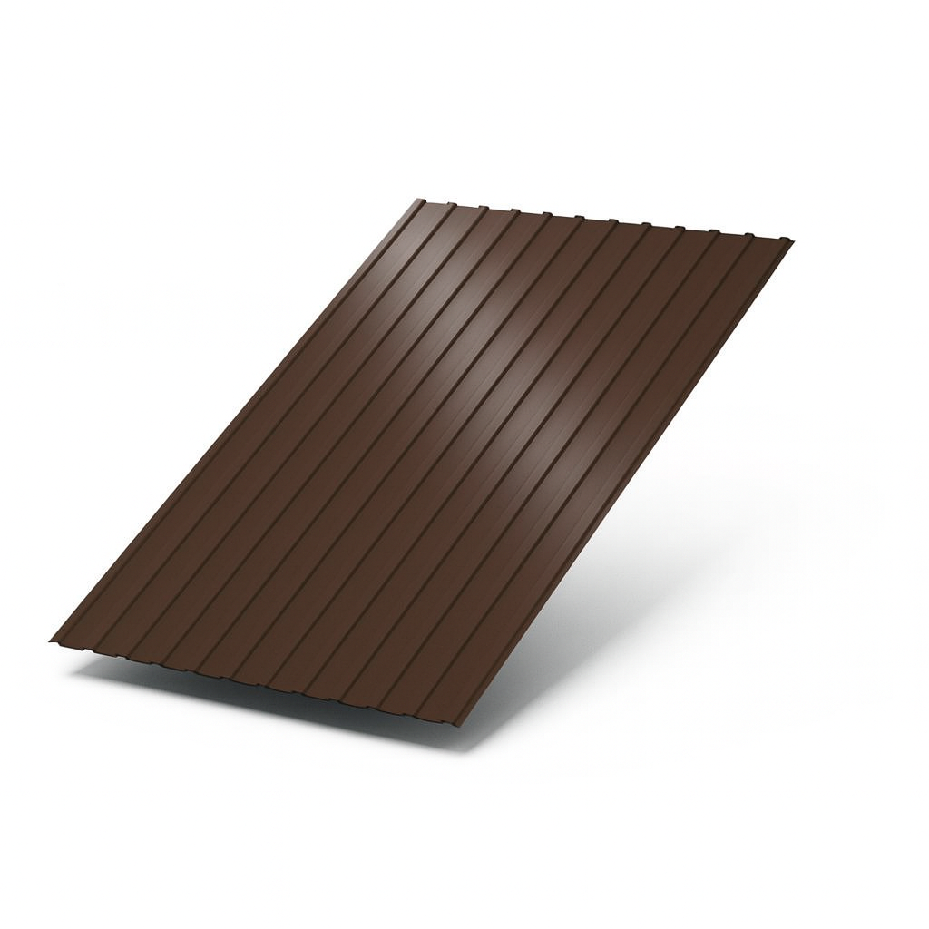 Эконом. Профилированный лист С-8х1200 (ПЭ-01-8017-0.4) 2м шоколадно-коричневый (1шт=2,4м2)