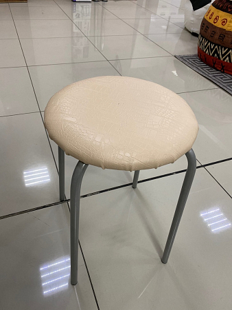 Табурет Эконом круглый РЕПТИЛИЯ молочная