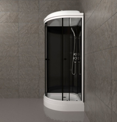 Душевая кабина Нова (88*88) А" низкий поддон, черный купить в интернет магазине Вегос-М в Улан-Удэ