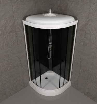 Душевая кабина Нова (88*88) А" низкий поддон, черный купить в интернет магазине Вегос-М в Улан-Удэ