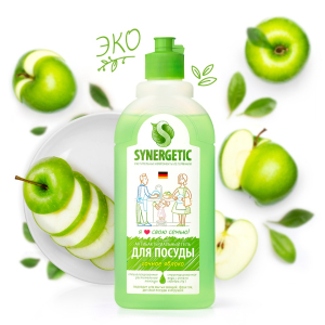 Средство для мытья посуды 1л яблоко SYNERGETIC (8)(_8_)