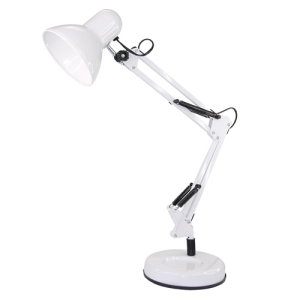 Светильник настольный на основании + струбцина, МТ2001 А/С Белый/Черный 40Вт, 220В, Е27 (__)
