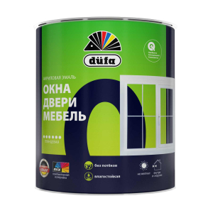 Краска DUFA для деревянных окон, дверей и откосов база1 полуглянц. 0,75л(3)