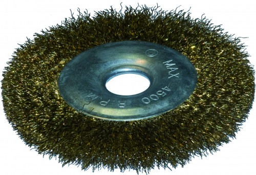 Щетка-крацовка плоская"888"с посадочным отверстием,кручен.стал.пров.125/22мм (12)