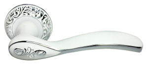 Ручка дверная DIY MH-36-CLP W/PC, ручка дверная "Catherine", цвет - белая эмаль/хром (20)