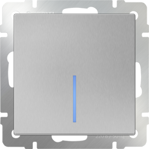 Серебряный выключатель Скрытой установки 1 клав. С подсветкой Werkel W1110106 (10)