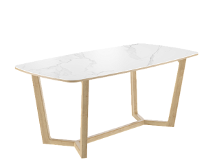 Стол Фрейм мрамор белый/дуб натуральный