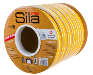 Уплотнитель Sila pro D50, 12х10 мм самоклеящийся, белый, дво (50)