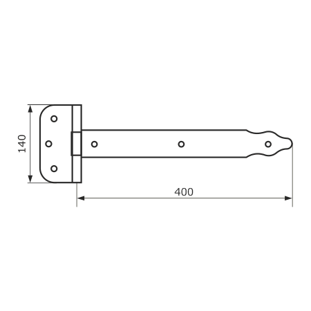 Петля-стрела Домарт ПС-400, черный