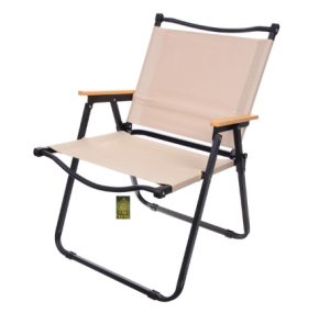 Кресло складное с подлокотниками до 100 кг DC-6009, 54*50*78 см, цвет: чёрный-бежевый, Турист Мастер