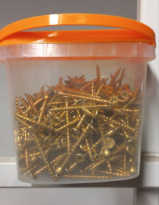 Саморез по дереву усил. Daxmer 3,5х55 желтый цинк 1 кг (370шт) - ведро(12)