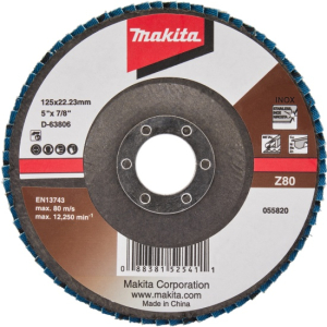 Лепестковый шлифовальный диск Makita 125x22,23 мм, Z80, стек/вол, угл D-63806 (10)