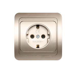 Розетка Шампань 1-местная с заземлением 16А "Марс" (10)