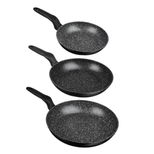 Набор сковород литых 3пр., d20, 24, 28см, антипр. покрытие Мрамор SATOSHI Стоун