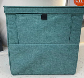 Корзина для белья Puffy мята, 36*36*55 см с крышкой и ручк.