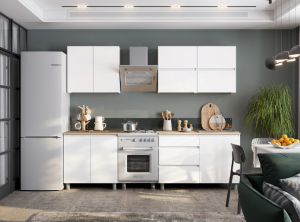 Кухонный гарнитур "Токио" 2,0м (Серия 3) (Белый текстурный/Дуб Сонома)