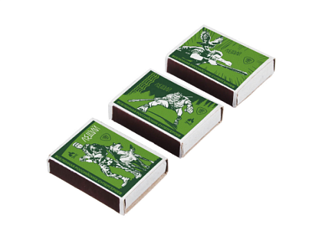 Спички бытовые, БЛОК 10 коробков 7,5х6,5х5,1см, осина, картон, зажигательная масса. (100)