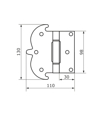 Петля фигурная Домарт 130х110, черный