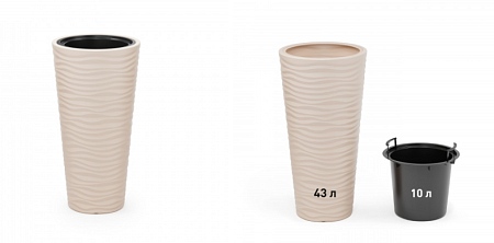 Кашпо напольное D348 43,0/10,0л "Оазис" с/п светло-бежевый (2) М8080