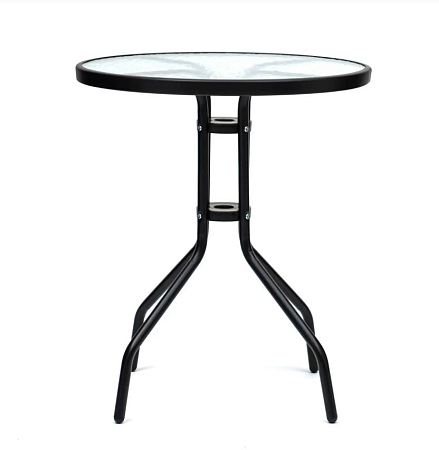 Стол Nolita D90х72см, сталь 24мм, закаленное фактурное стекло 5мм арт.CHST0085											