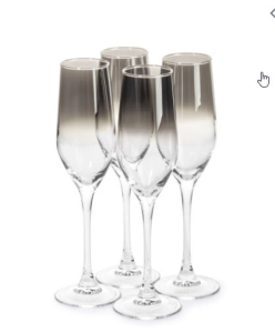 Набор бокалов для шампанского СЕЛЕСТ СЕРЕБРЯНАЯ ДЫМКА 4шт 160мл