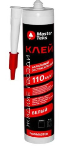 Клей акриловый жидкие гвозди MasterTeks ProfiMaster 110 кг/м2 экстрасильный 0,430 кг белый (12)