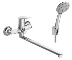 Смеситель для ванны-душа Santek Кант длинный излив, с аксессуарами, хром (8)