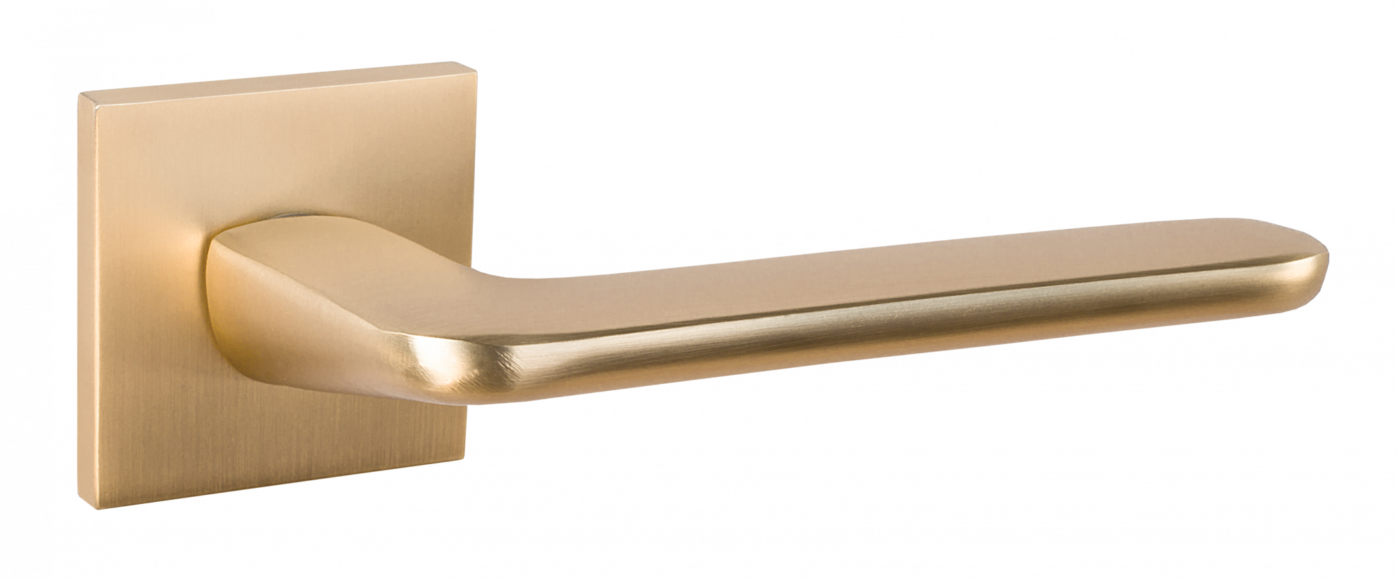 Ручка дверная Puerto SLIM 03 "Гляссе", квадр накл, золото мат. сатинир. (20)