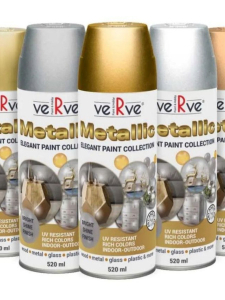 Краска с эффектом сверкающего металлика VERVE METALLIC (цвет:золото сверкающее, п/матовый),спрей (6)