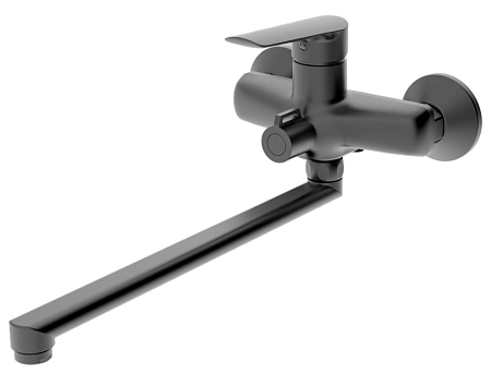 Смеситель Lagos Gun Metal для ванн, излив 300мм, с аксессуарами, арт. LG31GM