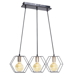 Подвесной светильник 10221/3BK+FG BK (7м2)