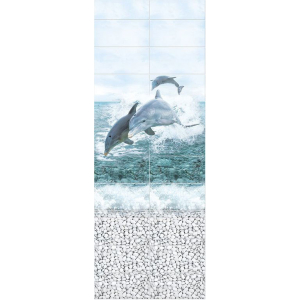 Панель ПВХ Море  панно Дельфины 0,25*2.7м (12)