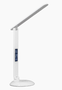 Светильник настольный светодиодный 3 ур. яркости,9 Вт, Часы, Будильник, Календарь USB зарядка Lusott