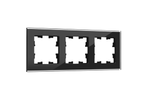 Черный стекло рамка 3 поста РУ-3-2-БрЧ