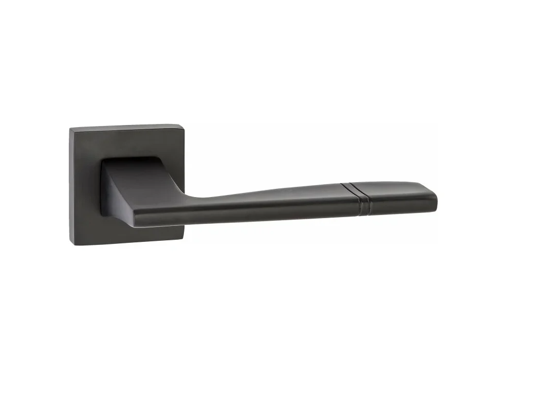 Ручка дверная РЕНЦ 03 "Риволи", квадр накл, черный