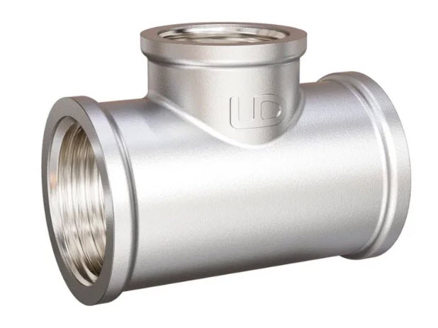 Тройник переходной LD Pride (1" х 3/4" х 1") ВР/ВР/ВР латунь никель (16)