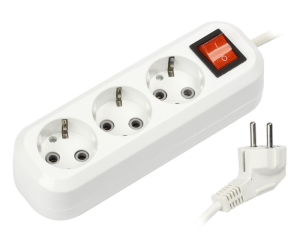 Удлинитель 3 гнезда 5 метров 16А/3,5кВтс выкл. и заземлением ПВС 3х1,0 Smartbuy(40)