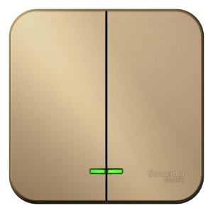 Титан выключатель Открытой установки 2-кл. изолирующая пластина с подсветкой BLANCA (15)