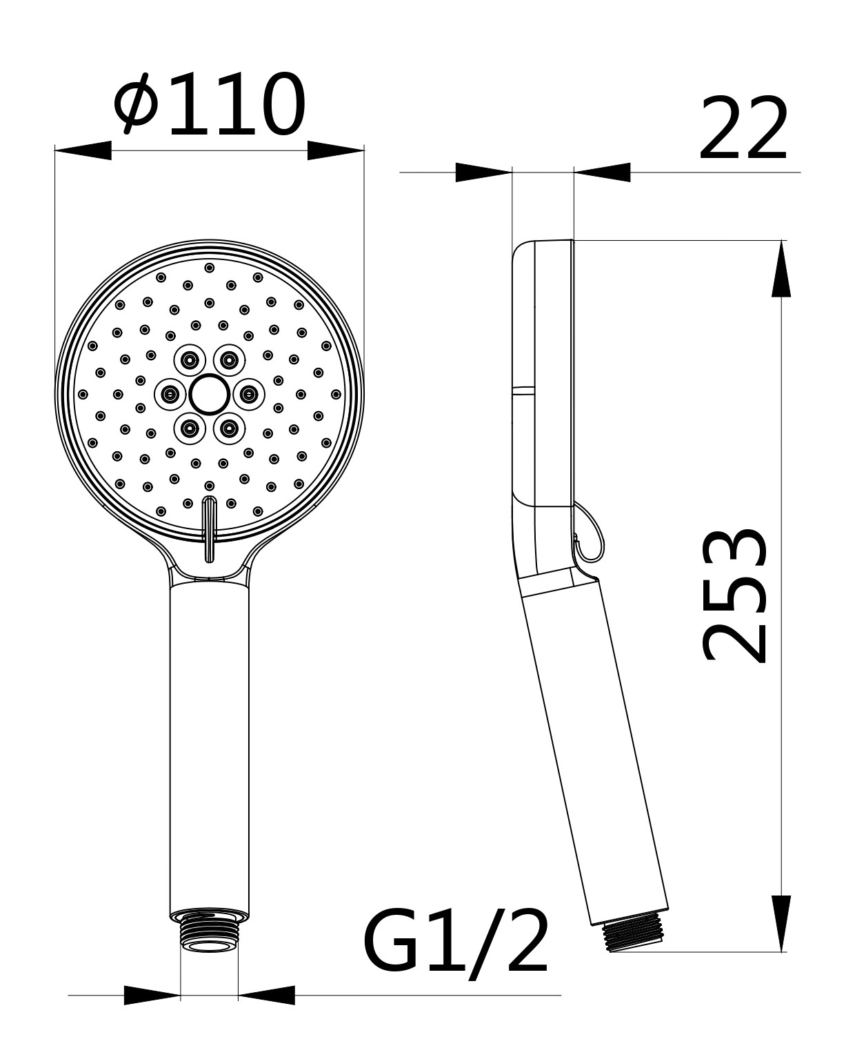 Ручной душ, 3 реж., диам, 120 мм арт. SPL1203-2 хром, ESKO2