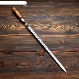 Шампур узбекский для шашлыка с деревянной ручкой 50 см 3815913