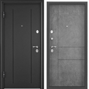 Дверь метал DELTA PRO Тем-сер букле графит RGSO/Бетон т-серый, D6-33, 950 левая