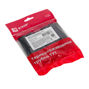 Набор термоусаживаемых трубок клеевых 12/4 нг черн. 10шт 100мм EKF (280)