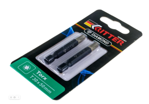 Бита Ritter Diamond TORX 30x50 мм магнитная (алмазное покрытие, сталь S2) (2 шт. в блистерной упаков