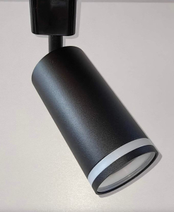 Светильник трековый, алюм литье, круглый, поворотный, GU 10, черный, 55*195 мм CAST 207 BLACK (50)**