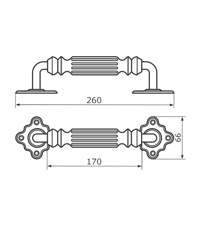 Ручка Домарт мод.10 (250) декоративная, черный