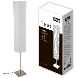 Торшер под две лампы E27, 2х60W. Механический выключатель. Белый. UML-T400 2хE27 ТМ Uniel