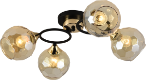 Светильник потолочный AU11206/4 BK+FGD E27 4*60W Черный + золото
