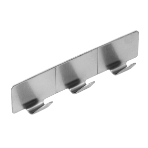 Планка с 3 крючками, самоклеящаяся, 2,5х12см, нерж.сталь 430 VETTA