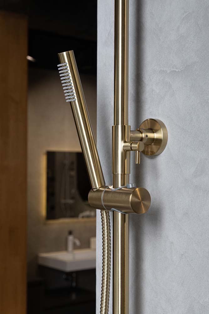 Стойка для душа со смесителем UNO Matt Gold