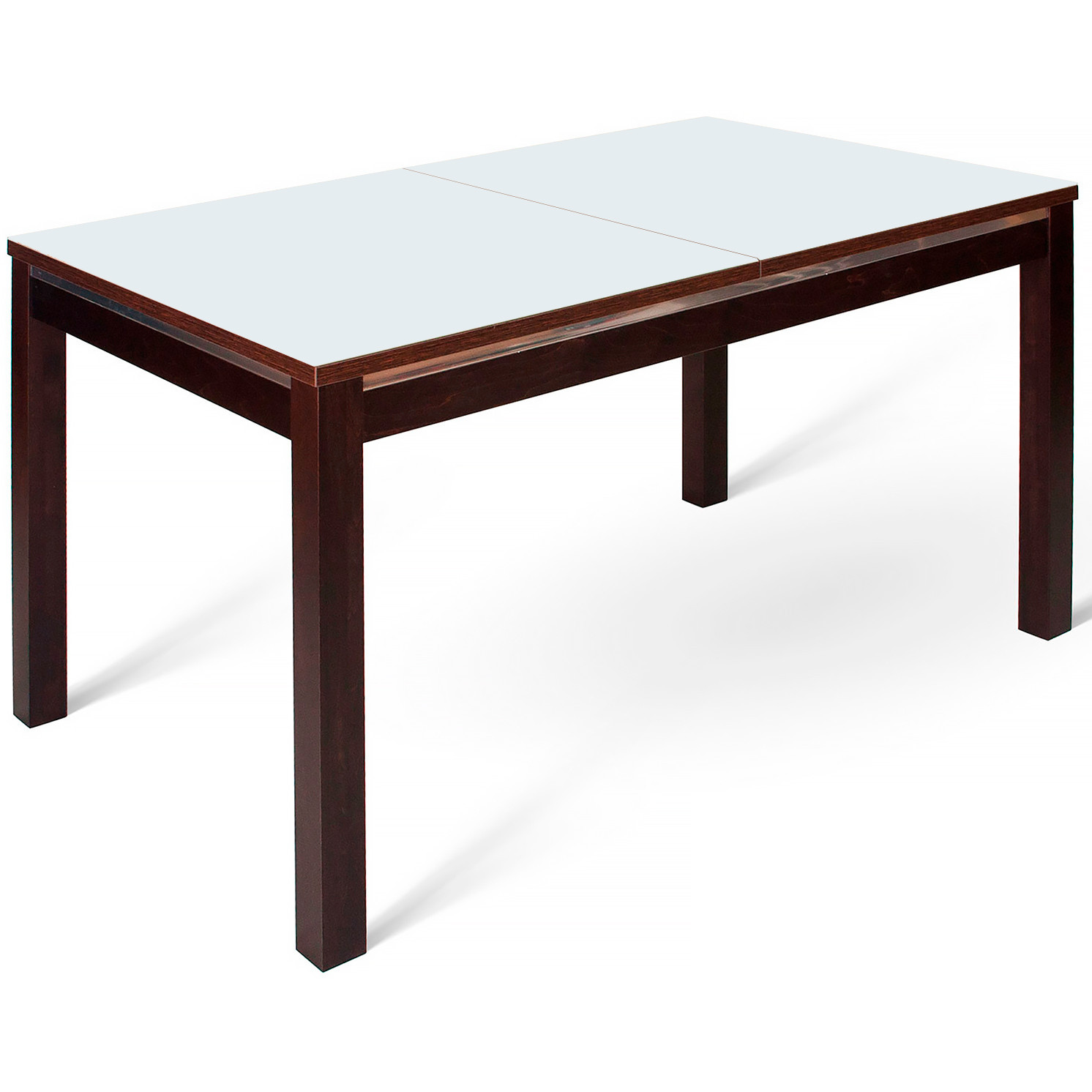 Стол Барон-2 экстрабелое стекло венге/венге